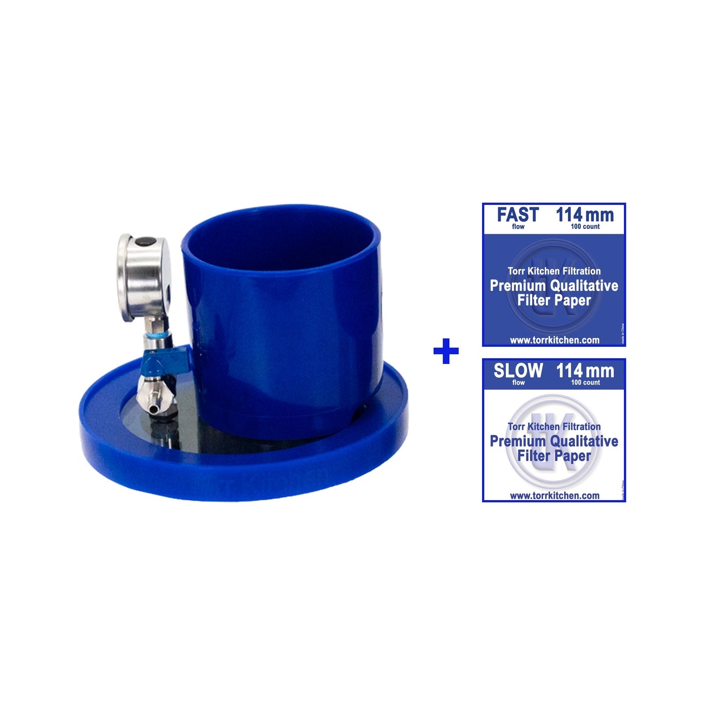Filtration Set 1L: funnel on gauged lid plus fast and slow filter papers