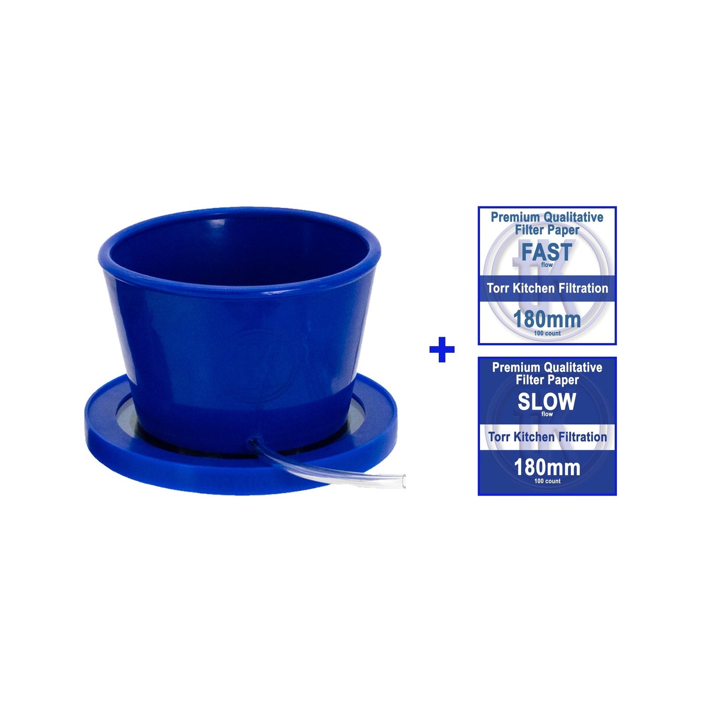 Filtration Set 4L: funnel on 25mm lid plus fast and slow filter papers